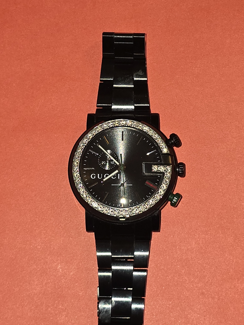 Gucci Custom Diamond Watch – Black Stainless Steel | Approx. 3.10 CTW Diamonds - Picture 3 of 13